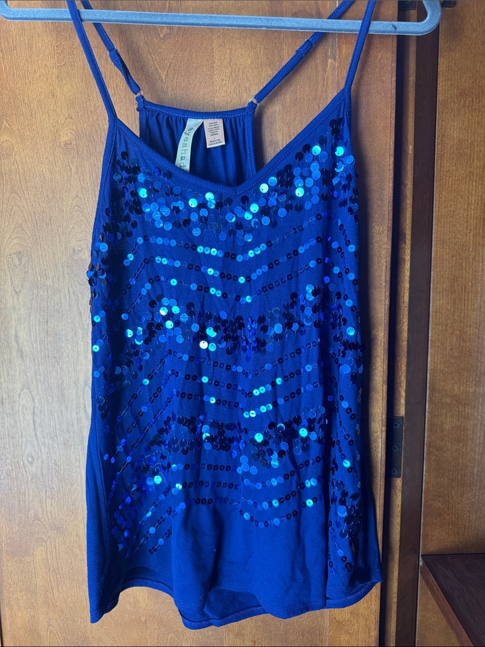 Eyeshadow Navy Blue Sequin Cami Top